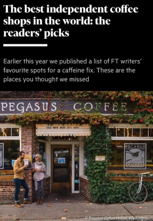 Pegasus Coffee House named one of “The Best Independent Coffee Shops in the World”