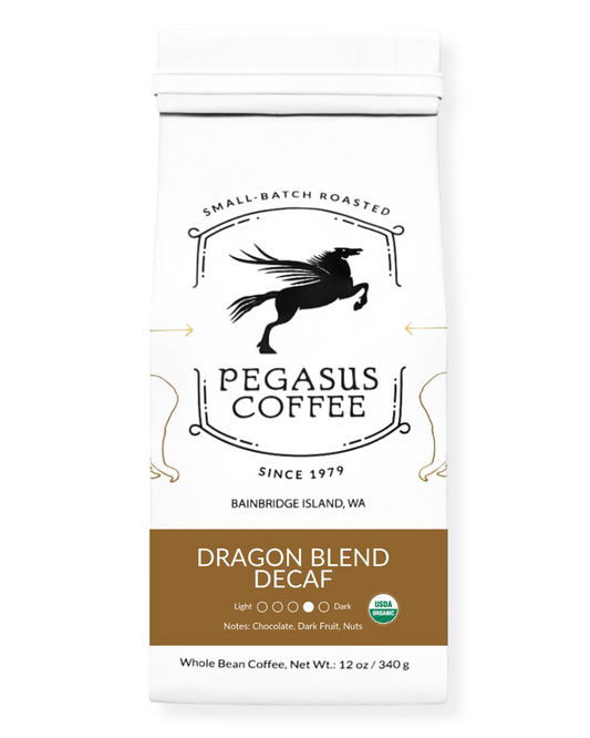 Dragon Blend Decaf Coffee From Pegasus Coffee